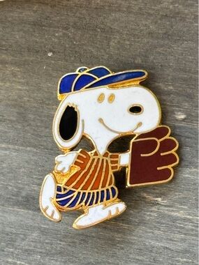 Vintage Snoopy Baseball Pin Rare